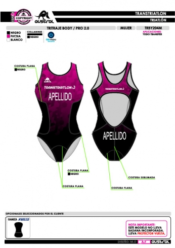 Tritraje Body PRO 2.0 - Fucsia