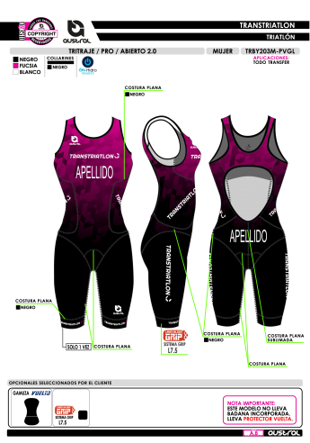 Tritraje PRO 2.0 Abierto - Rosa