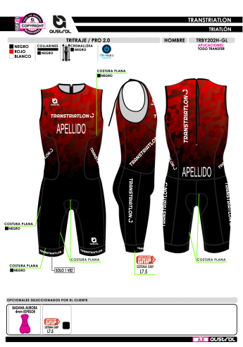 Tritraje PRO 2.0 - Rojo Tritraje PRO 2.0 - Rojo