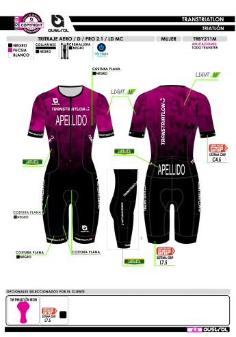 Tritraje AERO D PRO 2.1 LD MC - Rosa