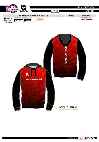 Sudadera Capucha PRO 1.6 - Rojo