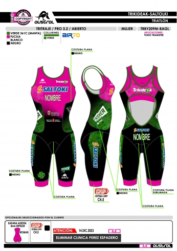 Tritraje PRO 3.2 abierto - Fucsia