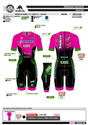 Tritraje AERO E PRO 2.1 LD MC - Fucsia