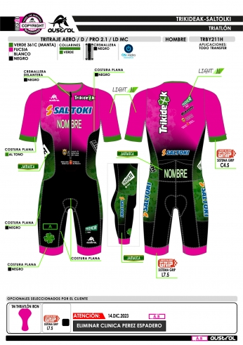 Tritraje AERO D PRO 2.1 LD MC - Fucsia