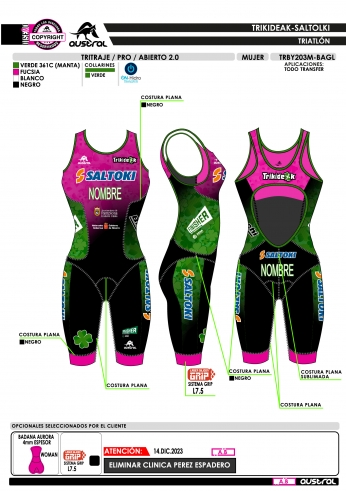 Tritraje PRO abierto 2.0 - Fucsia