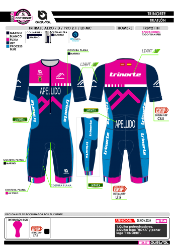 Tritraje AERO D PRO 2.1 LD MC - Marino