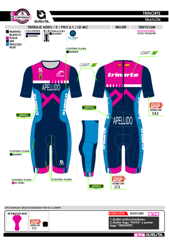 Tritraje AERO E PRO 2.1 LD MC - Azul