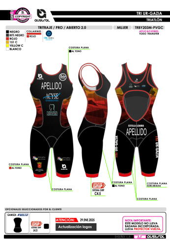 Tritraje PRO abierto 2.0 - Negro