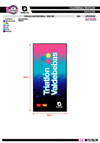 Toalla Microfibra 50x100 - Celeste