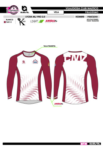 Lycra ML PRO 2.0 - Vela - Blanco