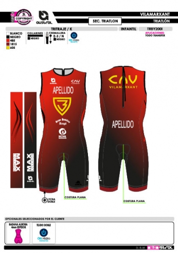 Tritraje K - Triatlón-  Rojo